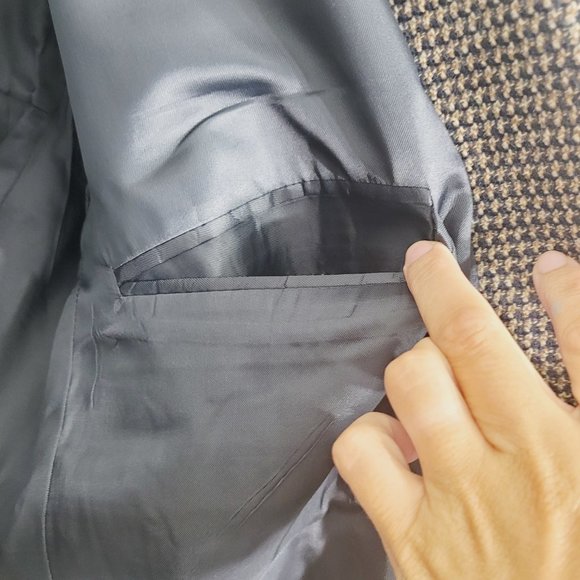 Vintage Academic Professor Sport Coat Tweed Houndstooth Preppy Collegiate Wool - Picture 12 of 13